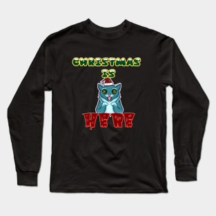 Cat Christmas is here Long Sleeve T-Shirt